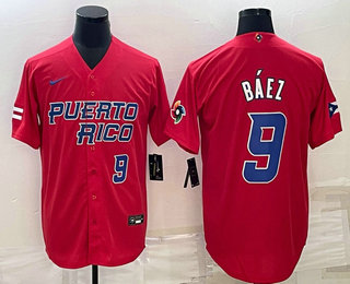 Men's Puerto Rico Baseball #9 Javier Baez Number 2023 Red World Baseball Classic Stitched Jersey,We sell and wholesale Men's Puerto Rico Baseball #9 Javier Baez Number 2023 Red World Baseball Classic Stitched Jersey on line form chian!